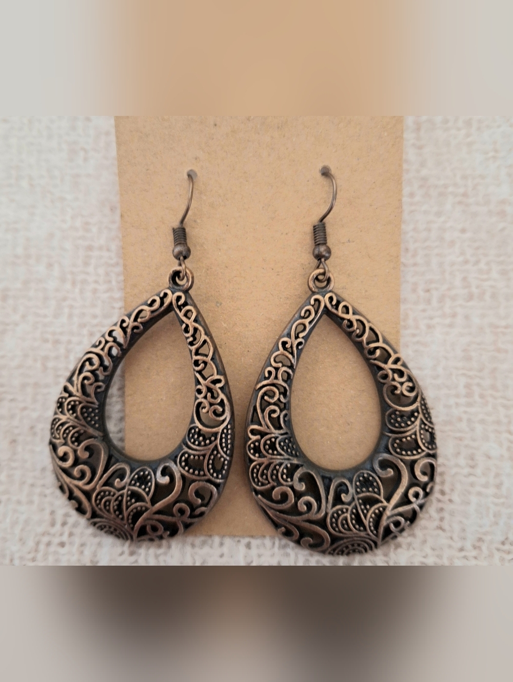 Elegant Bronze Teardrop Earrings